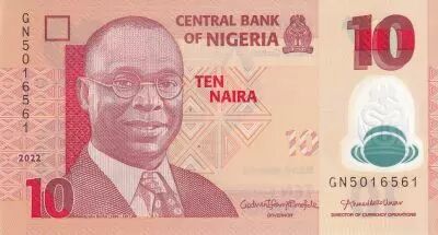 Nigeria 10 Naira - Alvan Nikoku - 2022 - Polymer - Serial GN - P.NEW
