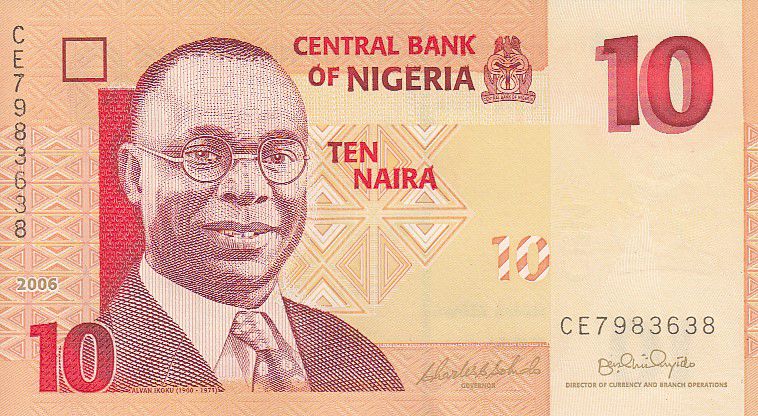 NIGERIA 10 NAIRA 2006 P 33 UNC