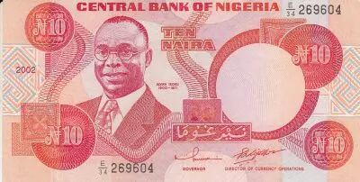 Nigeria 10 Naira - Ivan Nikoku - Femmes - 2002 - Sign. 11