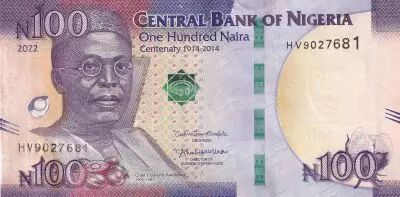 Nigeria 100 Naira - Chief Obafemi Awolowo - 2022 - Serial HV - P.NEW