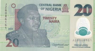 Nigeria 20 Naira - G�n�ral Muhammad - Ladi Kwali - Polymer - 2025 - S�rie JZ