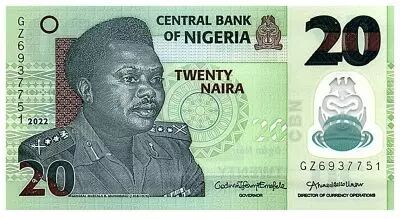 Nigeria 20 Naira - G�n�ral Muhammad, Potier - Polymer 2022 - Neuf