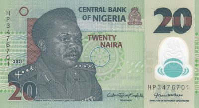 NIGERIA  2013 GEM UNC 20 Naira Banknote Polymer Money Bill P-34 