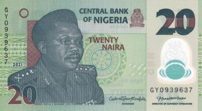 Nigeria 20 Naira - General Murtala R. Muhammed - 2021 - S�rie GY - Polym�re