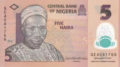 Nigeria 5 Naira - A. Sir Abubakar Tafawa Balewa - Polymer - 2021 - P.NEW