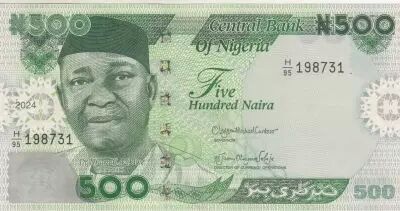 Nigeria 500 Naira - Dr N. Azikiwe - Oil Platform - 2024 - Serial H.95
