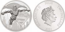 Niue island 2 Dollars - 1 Oz Elizabeth II - Superman  Silver 2021