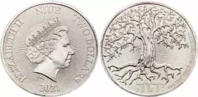 Coin Niue island 2 Dollars - 1 Oz Elizabeth II - Tree of life