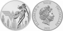 Niue island 2 Dollars - 1 Oz Elizabeth II - Wonder Woman  Silver 2021