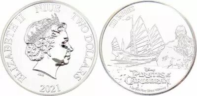 Niue island 2 Dollars - 1 oz Silver - Empress Pirates of the Caribbean - 2022