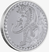 Niue island 2 Dollars - 1 oz Silver - Tiger Lunar - 2022