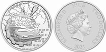 Niue island 2 Dollars Elizabeth II - Back to the Future -  1 Oz Silver 2021