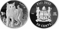 Niue island 50 Cents - Cat - 1 Oz Silver 2021