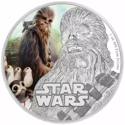 Niue island Chewbacca - Star Wars? - 2 Dollars colour 2017