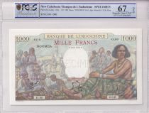 Nle Calédonie 1000 Francs - Femme assise - Spécimen 1937 (1953) - Série O.00/000 - PCGS 67 OPQ