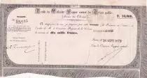 Nle Calédonie 10000 Francs - Traite du Trésor Public - 26-09-1873