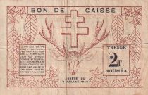 Nle Calédonie 2 Francs - Trésorerie de Nouméa - 15-07-1942- P.53