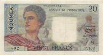 Nle Cal&eacute;donie 20 Francs - Jeune berger - ND (1954-1958) - P.50b