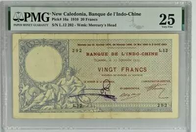 Nle Cal�donie 20 Francs Noum�a - Banque de l\'Indo-Chine Fran�aise - 1913 - PMG 25