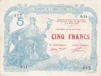 Nle Calédonie 5 Francs - Liberté assise - 19-06-1916 - Série O.14 - Kol.400