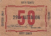 Nle Calédonie 50 Cents  - 29th bataillon - Bon de Cantine - WWII