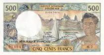 Nle Calédonie 500 Francs - Polynésien - Pirogue - ND (1985-1993) - Série M.2 - P.60e