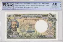 Nle Calédonie 5000 Francs - Bougainville - Trois-mâts - Spécimen - ND (1971) - PCGS OPQ 65 - P.65s