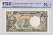 Nle Calédonie 5000 Francs - Bougainville - Trois-mâts - Spécimen - ND (1971) - PCGS OPQ 65
