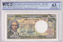 Nle Calédonie 5000 Francs - Bougainville - Trois-mâts - Spécimen - ND (1975) - PCGS OPQ 63 - P.65bs