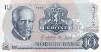 Noruega 10 Kroner - Fridtjof Nansen - Fisherman - 1979 - Serial BV -P.37c