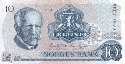 Noruega 10 Kroner - Fridtjof Nansen - Fisherman - 1979 - Serial CG -P.37c