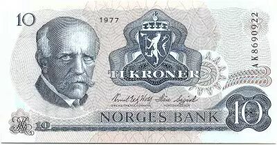 Noruega 10 Kroner, Fridtjof Nansen - Fisherman - 1977 - UNC - P.36