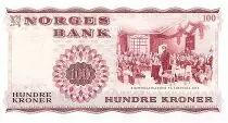 Noruega 100 Kroner Henrik Wergeland - 1970 AU - Prefix M