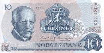 Norvège 10 Kroner - Fridtjof Nansen - Pêcheur - 1984 - Série CG - P.37c
