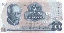 Norvège 10 Kroner - Fridtjof Nansen - Pêcheur - 1984 - Série CI - P.37c