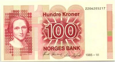 Norv�ge 100 Kroner Cahilla Collett - 1985 - Neuf