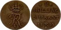Norvège 2 Skilling Frédéric VI - Monogramme - 1810 - KM.280.1