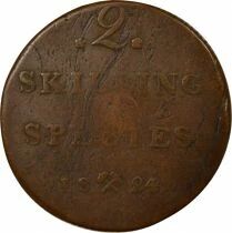 Norv&egrave;ge Charles III - 2 Skilling - 1824 Kongsberg