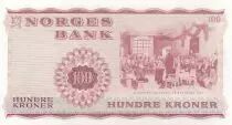 Norvegia 100 Kroner 1975 - H. Wergeland, Constitution of 1814