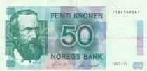 Norwegen  50 Kroner -  Aasmund Olavsson Vinje - 1987