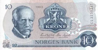 Norwegen 10 Kroner - Fridtjof Nansen - Fisherman - 1983 - Serial CL -P.37c