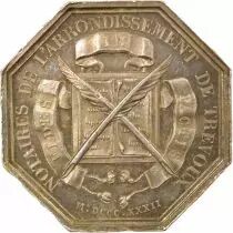 Notaries, Trevoux - Silver Token - 1832 Corne (Ap. 1880)