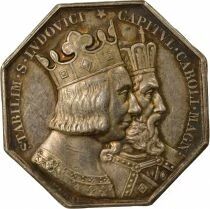 Notaries of Le Havre - Silver Token, Louis IX & Charlemagne - 1844 (after 1880)