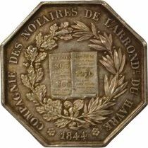 Notaries of Le Havre - Silver Token, Louis IX & Charlemagne - 1844 (after 1880)