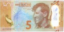 Nouvelle-Zélande 5 Dollars E. Hillary, Mont Everest - Manchot 2015 Polymer