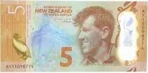 Nouvelle-Zélande 5 Dollars E. Hillary, Mont Everest - Manchot 2015 Polymer