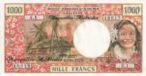 Nouvelles Hébrides 1000 Francs Tahitienne - Hibiscus - 1970 - Série E.1 - NEUF - P.20a