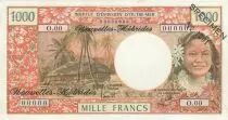 Nouvelles Hébrides 1000 Francs Tahitienne - ND 1975 - Spécimen