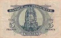 Nouvelles Hébrides 5 Francs - Minerve surchargé France Libre - 1945 - P.5