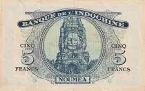 Nouvelles Hébrides 5 Francs - Minerve surchargé France Libre - ND (1945) - P.5